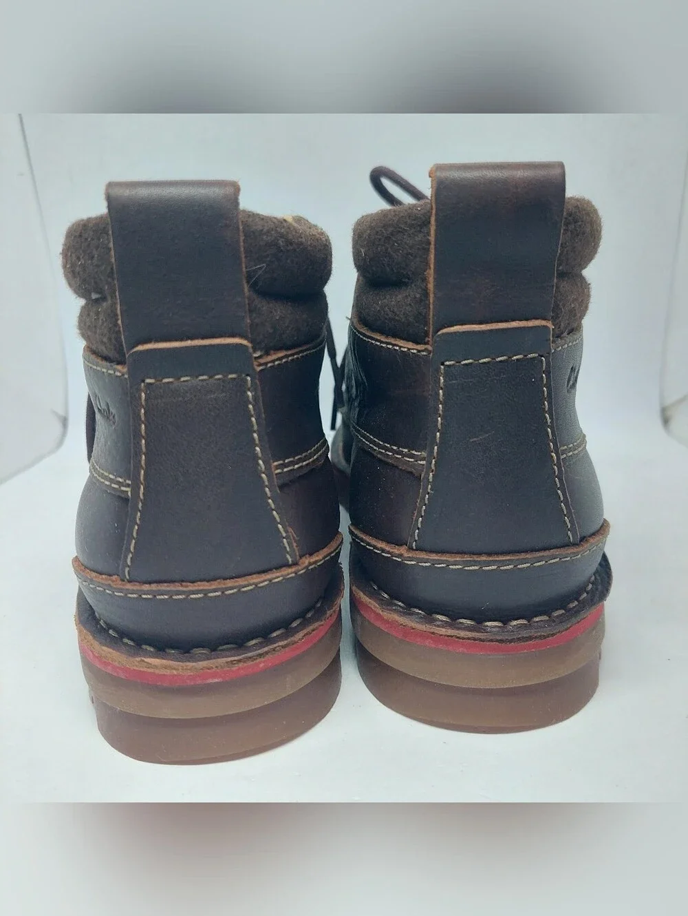 Clarks Varick Hill Boots Mens Size 8.5M Dark Brown Tumbled Leather Casual Shoes